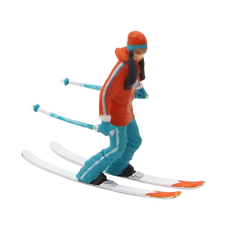 Hsthe Sea 3 Pieces Miniature Model Skiing Figures Scenario Scenes