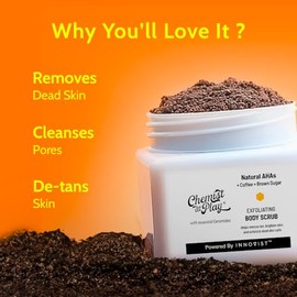 Chemist at Play Exfoliating Body Scrub for Removing Skin and Tan, Smoothing Rough and Bony Skin, Natural Sunlight and Pigmentation with AHAs, Coffee for Men and Women, 75 g