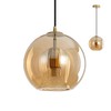 XIRYTU-H Modern Amber Glass Globe Pendant Light with Gold Socket,