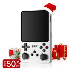 R36s Handheld Game Console, 2025 New Generation 3.5 Inch IPS Retro Gaming Device, Digital Mini Pocket Games Console Handheld Emulator, 128GB Built-in 15000+ Classic Games for Adults - Easter Basket Stuffers for Youngsters & Adults White - Color: Black