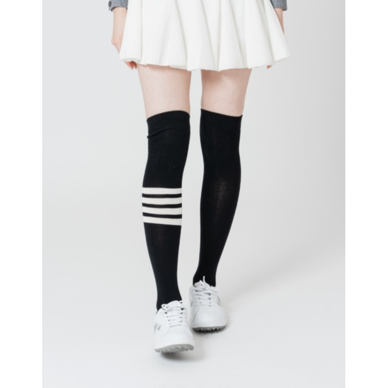 Women's Golf Socks Over Knee Socks Knee High Black Gray