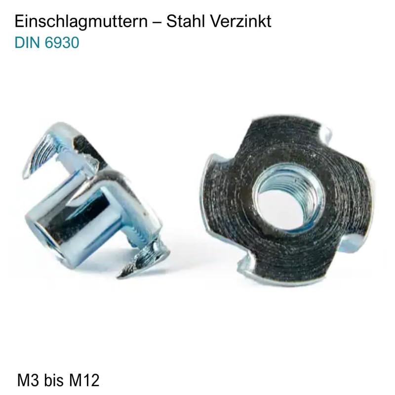 Drive-in Nuts M4 x 8 mm Galvanised Steel - DIN
