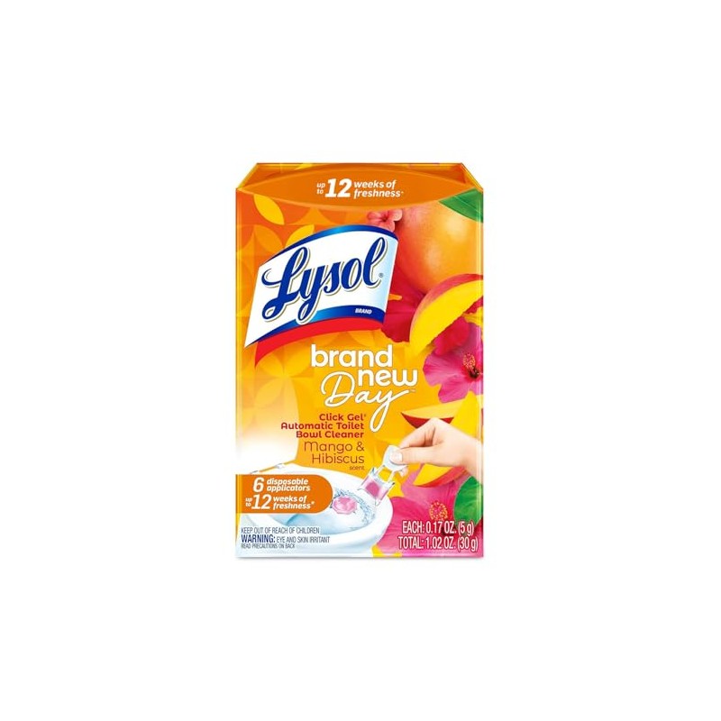 Lysol Limpiador automático para inodoro de gel, mango e hibisco,