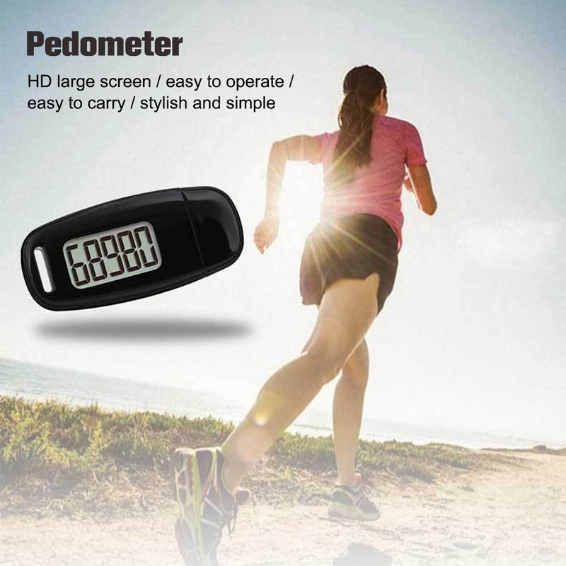 USB Charging Step Counter Walking 3D Pedometer with Large LCD