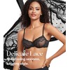 DotVol Women's Large Sizes Transparent Underwired Unlined Balconette Bra Lace