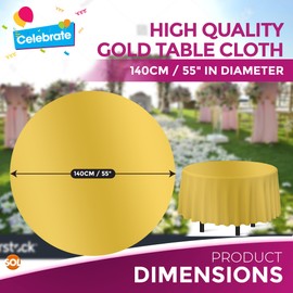 3pk Gold Round Table Cloth Disposable | 140cm Party Round Tablecloths For Circular Table | Gold Table Cloth Round Table Cover | Tablecloths Round Table Cloths Circular Tablecloth Gold Round Tablecloth