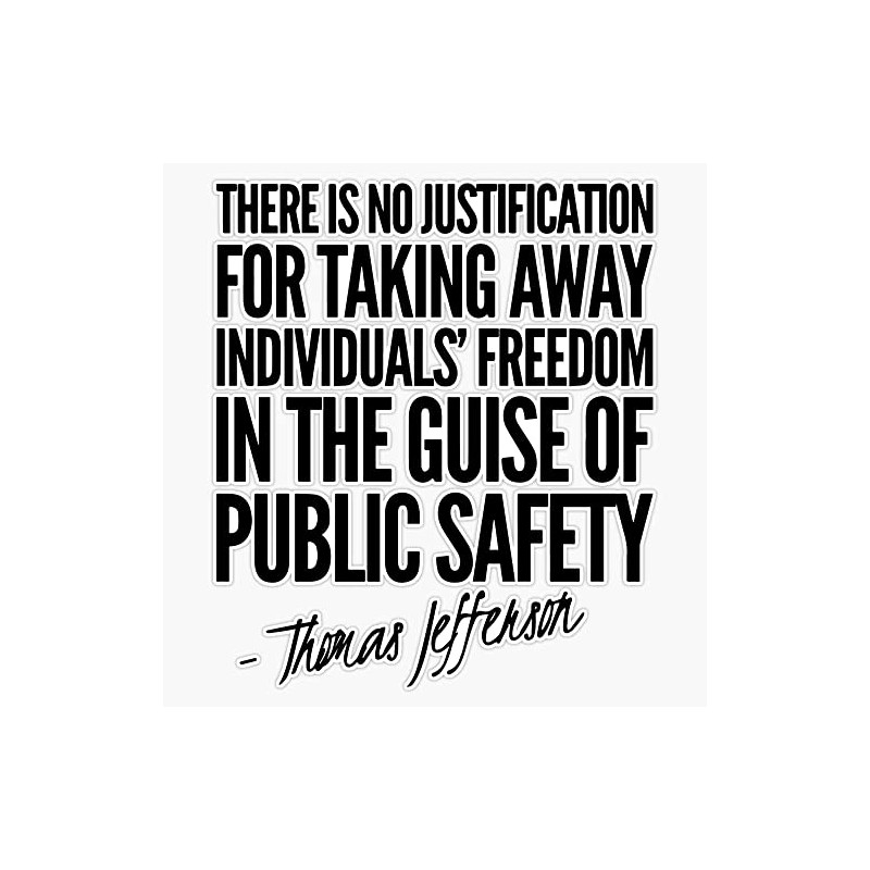 Freedom - Thomas Jefferson Quote Bumper Sticker Vinyl Decal 5