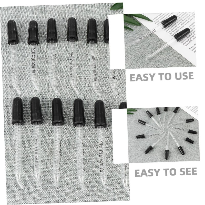 iplusmile Precision Calibrated 1ml Glass Droppers Bent Tip Lab Pipettes