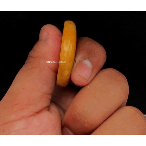 Yellow Jasper Thumb Worry Stone for Crystal Healing ~ Oval Cabochon Stone ~ Easy to Carry Natural Crystal Pocket Palm Stone