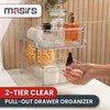 Masirs 2-Tier Clear Pull-Out Drawer Organizer - Sleek, Compact &