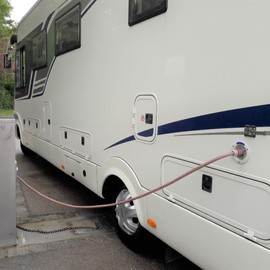 Water Tank Cap with Connection for Gardena Systems for Motorhomes, Caravans, Boats - Features Overflow Function and Double Hose Coupling (Suitable for 3-pin Tank Caps - Diameter: 78 mm, Grey with Neon Yellow Rim)