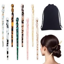 Diverse & Graceful Hairpin Set - 8 Versatile Snte Hair Wax Sticks, Hair Sticks for Women, Elegant Hair Pins for Any Occasion