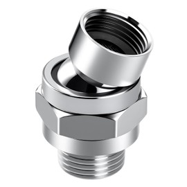 Shower Connector Ball Joint Shower Head Swivel Ball Adapter Brass Adjustable Shower Arm Extension Universal Component Polish Chrome