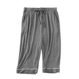 §ASHE RANGEL Men's Room Wear, Bottoms, 3/4 Length, Half Pants, Pajamas, Thin, Cool Cotton, For Summer, Solid, Comfortable, Elastic Waist, For Sleeping, For Sleeping, Home Wear, Indoor Pants, Below The