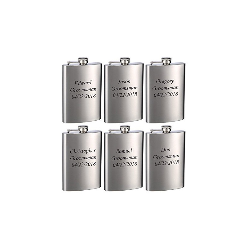 Hip Flask Holding 8 oz - Pocket Size, Stainless Steel,