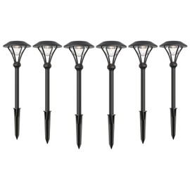 Malibu Low Voltage Pathway Lights 12V AC Landscape Lighting Kit 6PK Path Lights 1W LED Outdoor Hardwired 60 Lumen 3000K Warm White Walkway Lights with Connectors and Stakes