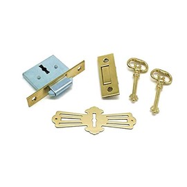 LK-51 Roll Top Desk Lock Antique Desk Full Mortise Lock Comes with 2 Keys and Keyhole Cover