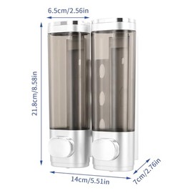 Nivofu Dispensador de Jabón Líquido de Pared - Pack de 2 Unidades, 400ml Cada uno, de Plástico Resistente, Diseño sin Goteo, Fácil de Rellenar, Montaj