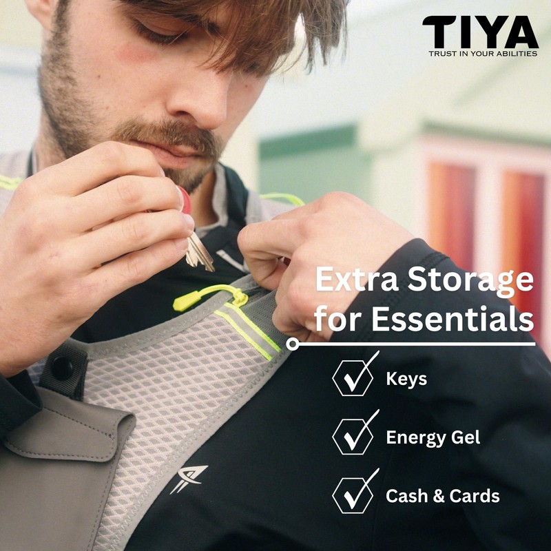 TIYA Running Vest Phone Holder with Light - Waterproof, Touchscreen