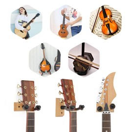 Ukulele Wall Hanger Bracket, Wall Hanger for Ukulele Guitar Wall Hook, Holder for Most Guitars and Bass Accessories Easy to Install Xiaocaomei