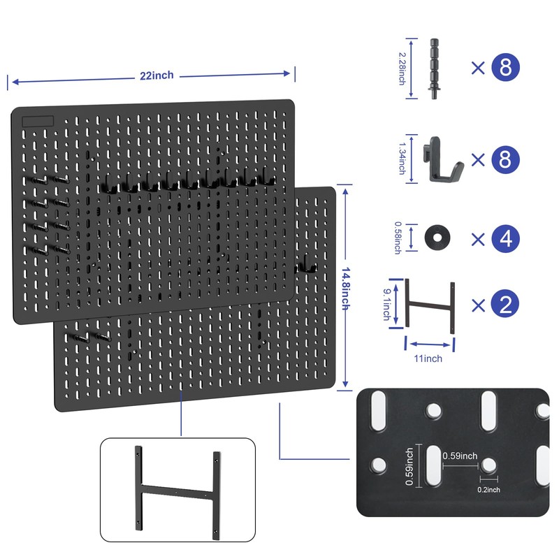 TINLOK Gaming Pegboard Organizer for RGB Light,Peg Board Wall for