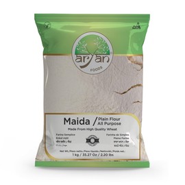 Aryan Plain All Purpose Flour Maida, Refined Wheat Flour, Made From Premium Indian Wheat, Natural & Vegan, Non GMO, No Preservatives & Additives- 1Kg
