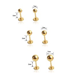 Kstudent 3 Pairs Titanium Earrings Studs, Hypoallergenic Stud Earrings for Women Girls Men