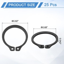 sourcing map 25Pcs 3/4" Internal Retaining Ring Circlip, 65 Mn Spring Steel Internal Circlip Snap Rings C-Clips for Grooved Shafts Studs, Black