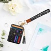 Simikol Slim Zipper Credit Card Holder with Keychain Wristlet Small