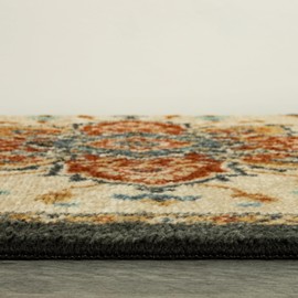 Maples Rugs Ruby Oriental Area Rug - Made in USA - Washable, Non Slip Indoor Carpet for Entryway, Foyer, Kitchen, and Bathroom, 1'8 x 2'10, Red/Gold