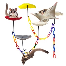 NEOUZA 6Pack Sugar Gliders Platform,140pcs C-Clips Climbing Chain for Sugar Gliders，Birds, Squirrels pet Toy
