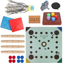 LYSSIID Gonggi Game,Korean Traditional Play Game Set,Juguete De Entrenamiento De Coordinación Mano-Ojojuego del Gonggi,Juego Coreano Ddakji,Jegi Chagi,Paeng-Y,Biseokchigi (Juegos Coreanos-B)