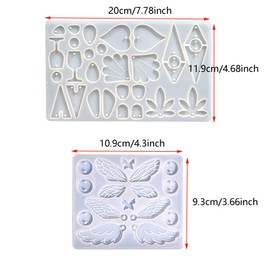 Attuslla Earring Silicone Resin Molds Earring Epoxy Resin Molds DIY Craft with Ear Hooks, Jump Rings for DIY Women Earrings, Pendants, Rings, Jewelry Craft Supplies