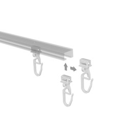 INTERDECO Klicki Clicki Gliders for Curtain Rails / Curtain Rails (Pack of 100)