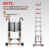 Telescoping Ladder Aluminum with stabilizer bar，Lightweight Multi-Purpose Extension Ladder，Telescopic Ladder，Portable