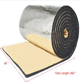 LIAPDG 13 x 3 Ft Insulation Mat, 3 Layers Hood Pad Cuttable Rollable Heat Shield Automotive Insulation Roll Max. Temperature＜100℃/212℉ 0.2 Inch Thickness for Houses, Floors
