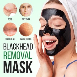 Blackhead Remover for Face - Peel Off Charcoal Black Mask, Pore Remover for Nose Deep Cleansing, Face Blackhead Remover, Deep Cleansing Blackhead Pores Acne for All Skin Types