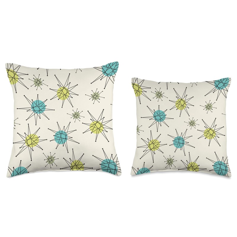 Vintage Franciscan Starburst Dinnerware Atomic Era Throw Pillow