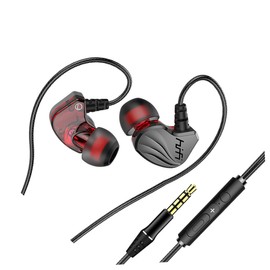 LALAFINA 1pc Plug in Ear Earphones with Microphone Lightweight Wired Headphones for Smartphones Tablets Bass Sound Noise Isolation Comfortable Fit for Music Calls