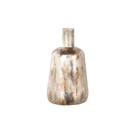 Deco 79 Metal Decorative Vase Foiled Centerpiece Vase with Bronze and Blue Accents, Flower Vase for Home Decoration 7" x 7" x 12", Bronze