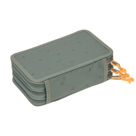 LÄSSIG Pencil Case Filled 20 Pieces / School Triple Pencil Case Unique Letters Green, Green, pencil case