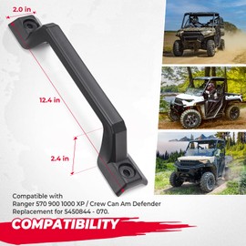 KEMIMOTO Grab Handle, Handle for Cab Frame Compatible with Polaris Ranger 570 900 1000 XP/Crew 2014-2025, Can-Am Defender, Replacement for 5450844-070 (Fit for Driver & Passenger Side)