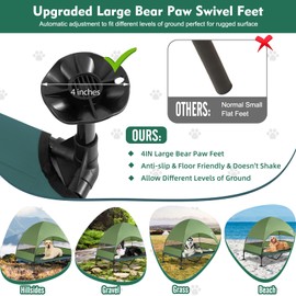 Upgraded Elevated Dog Bed with Canopy, Portable Raised Outdoor Dog Bed with Stable Anti-Slip Feet, Wider Shade Pet Bed Cot, Raised Pet Beds for Large Pets Camping, Indoor & Outdoor Use