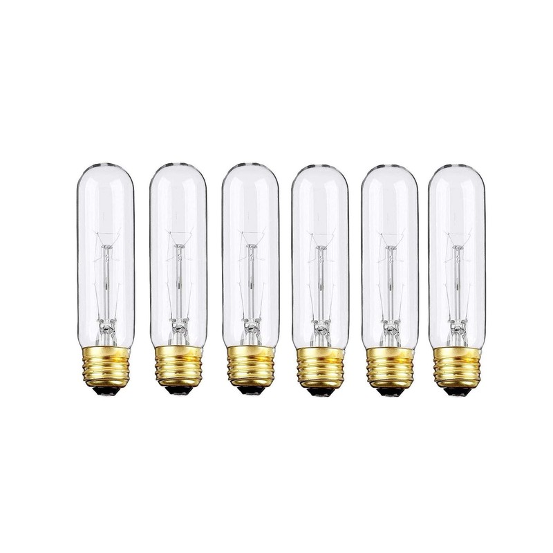 BULBMASTER 25 Watts T10 Tubular Clear Incandescent Light Bulb, Antique