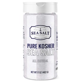 Caravel Gourmet Kosher Sea Salt - All Natural Premium Grade Fine Grain Salt For Cooking & Grilling - Non-Iodized, Gluten Free, No Additives, No Bleaching - Table Salt Shaker Replacement - (17 oz)