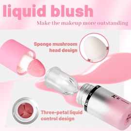 YiGuMy Blush Liquid Makeup Cream Stick, Blendable Cheek Weightless Watercolor Sheer Finish, Soft Peach Face Tint for Mature Skin, Easy Application Beauty Essential (V1 Milk Powder)