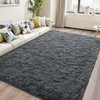 DweIke Fluffy Dark Grey 5x8 Area Rugs for Bedroom Living