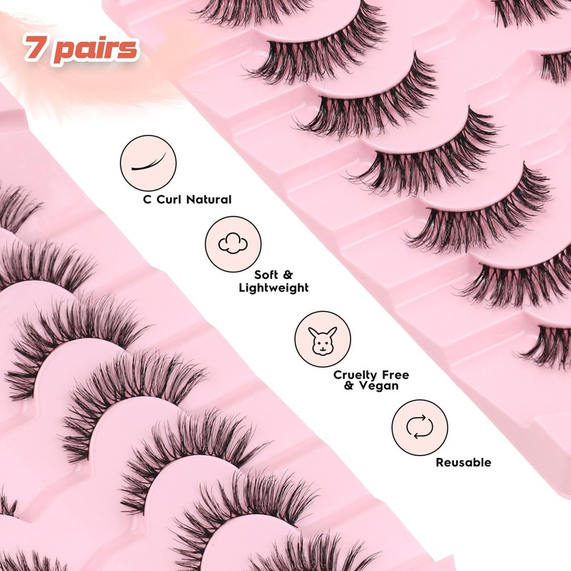 Wipsy Lashes Cat Eye 14MM False Eyelashes Natural Look C