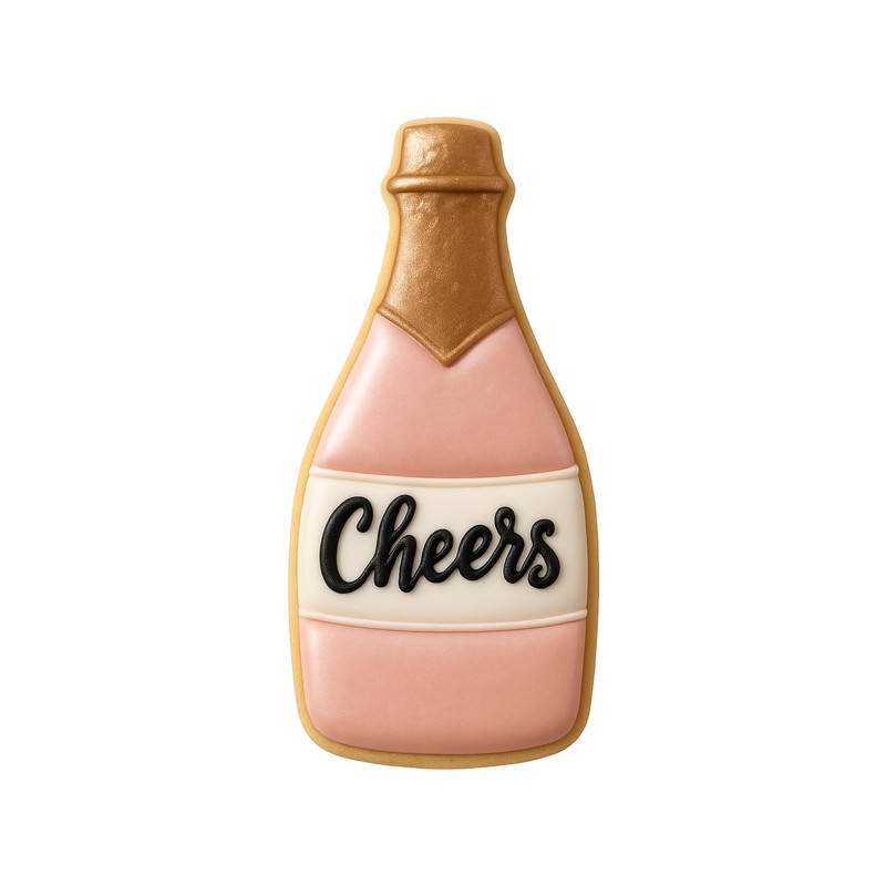 Foose Champagne Bottle Cookie Cutter 4.5 Inch –Tin Plated Steel