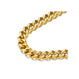 FindChic Boys Gold Chain Necklace Men Curb Chain Necklace 18K Gold Plated Thick 9MM Link Chains for Men 18''